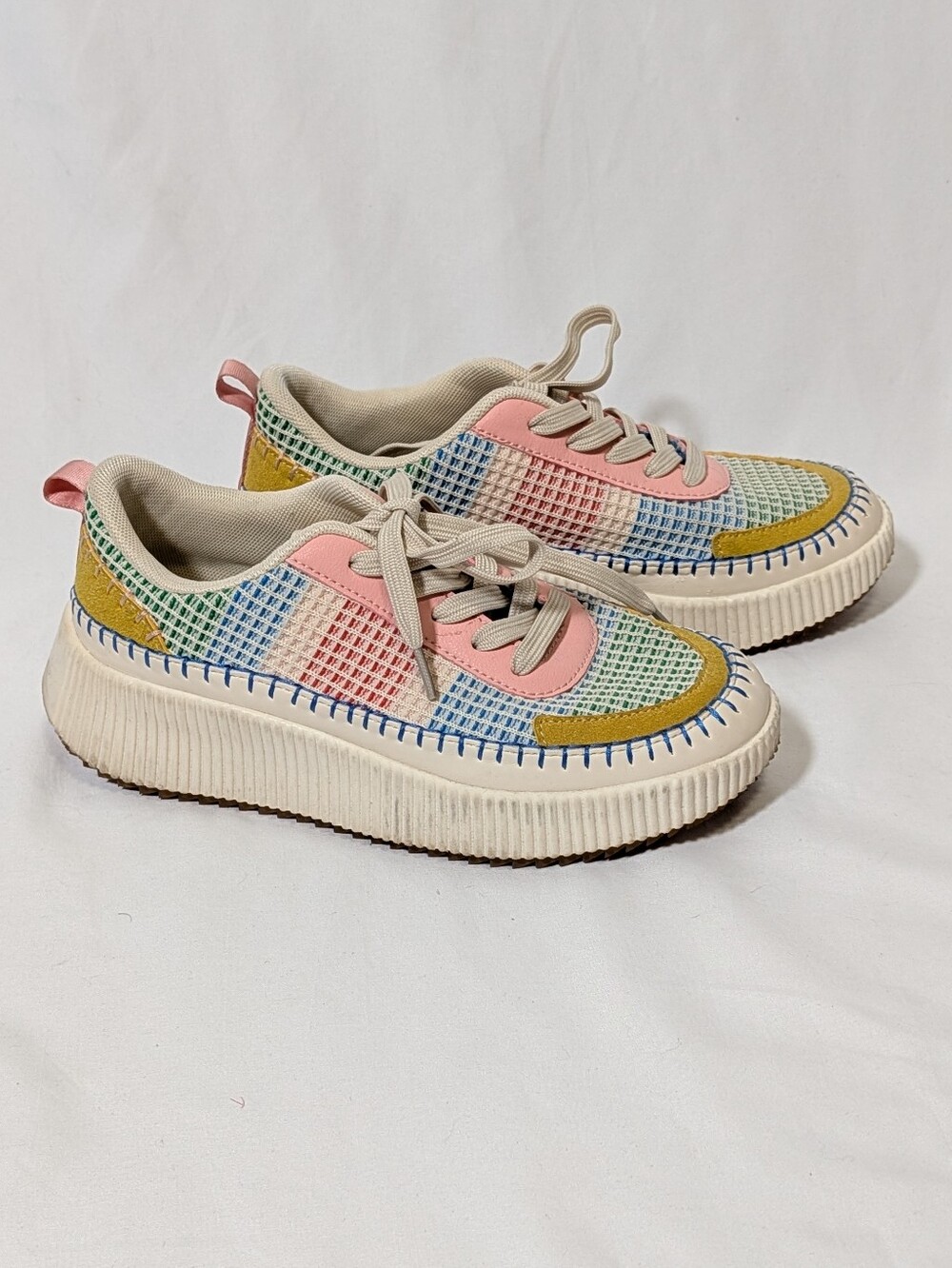 Nicole Miller New York Multicolor Woven Platform Sneakers